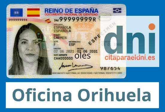 Información de la dirección, mapa y teléfono para obtener por primera vez el DNI y Pasaporte o para renovarlo en la Comisaría de Policía de Orihuela en la provincia de Alicante/Alacant - Comunitat Valenciana
