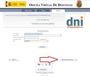 Policía nacional Denuncia por internet de sustracción o robo de DNI, pasaporte, carnet de conducir y otros documentos