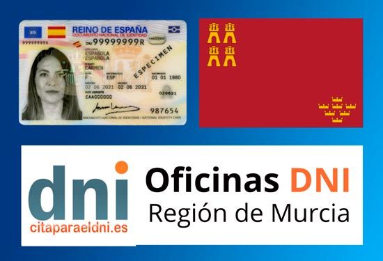 Lista de oficinas y Comisarías para DNI y Pasaporte de la Región de Murcia
